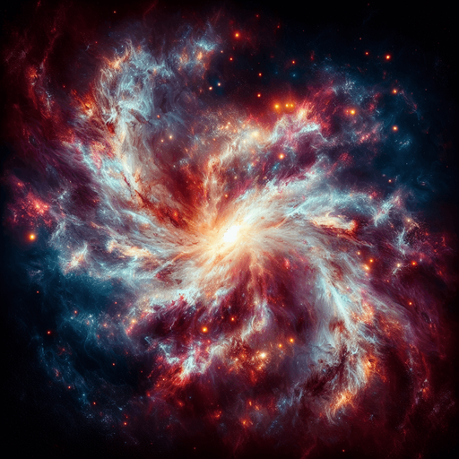 black background ethereal centered galaxy.