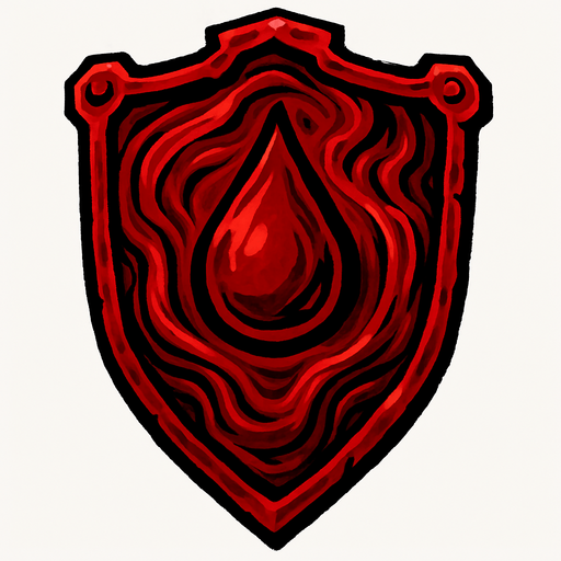 blood shield.
In-Game asset.  2d.  High contrast.  No shadows