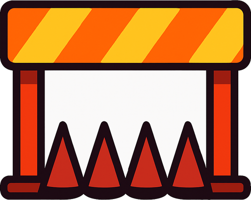 running obstacle.
In-Game asset.  2d.  High contrast.  No shadows