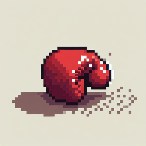 Boxing glove, pixel art
Single Game Texture. In-Game asset. 2d. Blank background. High contrast. No shadows.
