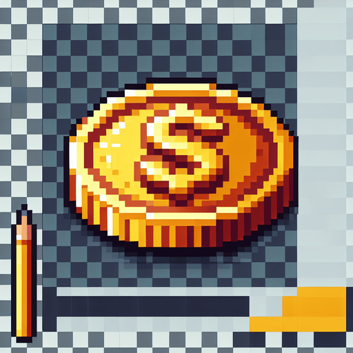 Pixel art style gold coin with shine, top-down view, 32x32, designed for arcade coin collection in a racing game".
Single Game Texture.  In-Game asset.  2d.  Blank background.  High contrast.  No shadows