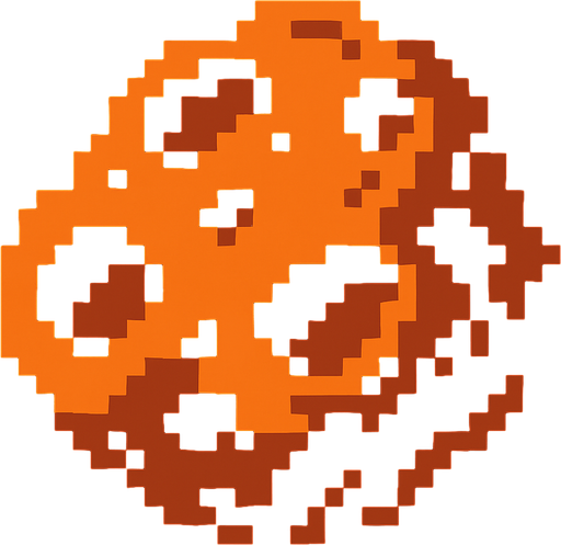 8bit asteroid.
In-Game asset.  2d.  High contrast.  No shadows