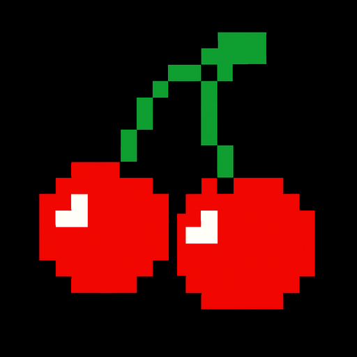 Pacman cherry.
In-Game asset.  2d.  High contrast.  No shadows