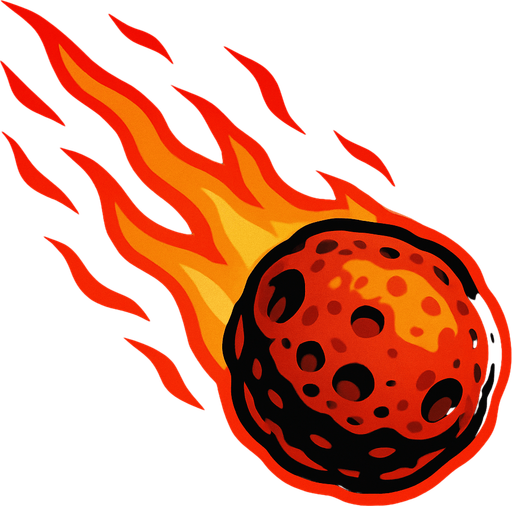 Meteor.
In-Game asset.  2d.  High contrast.  No shadows