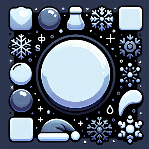A winter themed button, with no text Single Game Texture. In-Game asset. 2d. Blank background. High contrast. No shadows.