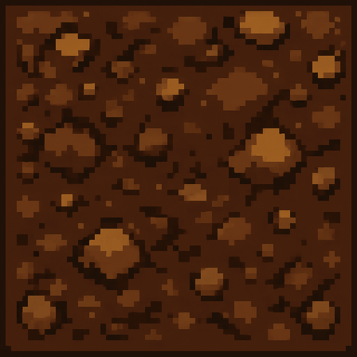 square soil texture.
In-Game asset.  2d.  High contrast.  No shadows. pixel