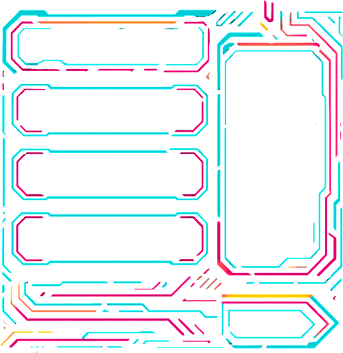 Empty cyberpunk style menu design.
In-Game asset.  2d.  High contrast.  No shadows