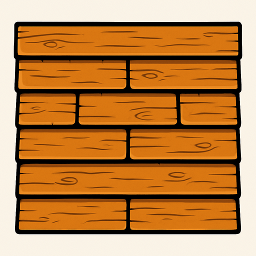 ahşap çatı ama dümdüz ekrana bakan.
In-Game asset.  2d.  High contrast.  No shadows
