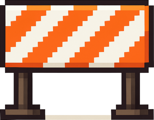 A pixel rectangle barrier.
In-Game asset.  2d.  High contrast.  No shadows. Pixel