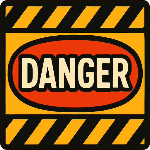 Danger.
In-Game asset.  2d.  High contrast.  No shadows