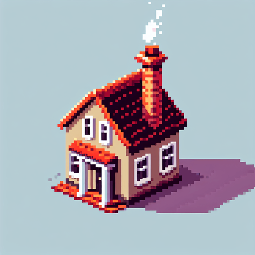 chimney. pixelart. residential chimney. only chimney. Single Game Texture. In-Game asset. 2d. Blank background. High contrast. No shadows.