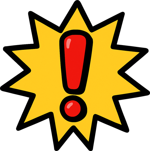 exclamantation.
In-Game asset.  2d.  High contrast.  No shadows