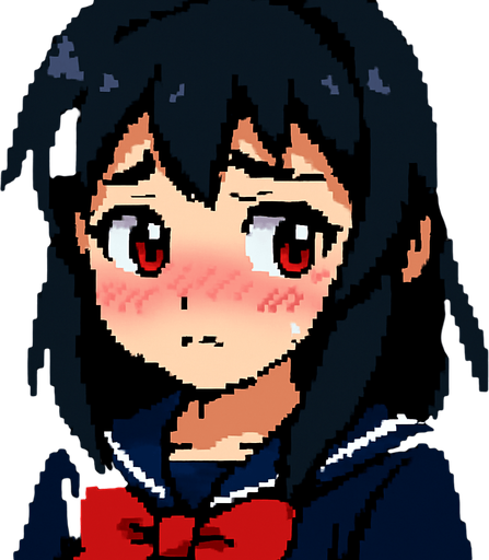 Make her blush and put on a shy expression