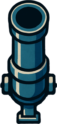 roket namlusu kuş bakışı ,üstten görünüm..
In-Game asset.  2d.  High contrast.  No shadows