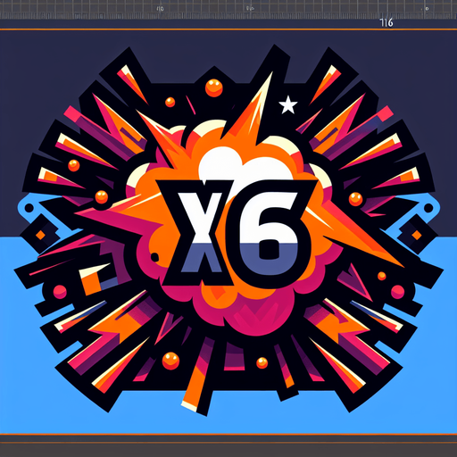 爆炸，里面有X16的字样，和前面几个图片样式一样.
Single Game Texture. In-Game asset. 2d. Blank background. High contrast. No shadows.