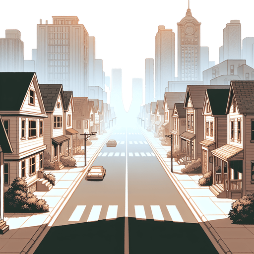 Una calle.
Single Game Texture.  In-Game asset.  2d.  Blank background.  High contrast.  No shadows