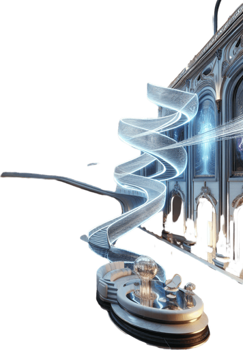 Hall in a luxury futuristic castle