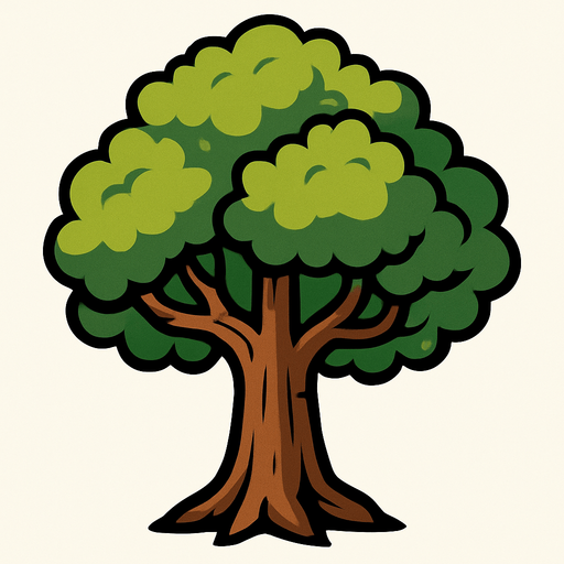 Make a tree.
In-Game asset.  2d.  High contrast.  No shadows