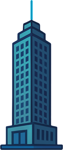 draw a skyscraper.
In-Game asset.  2d.  High contrast.  No shadows
