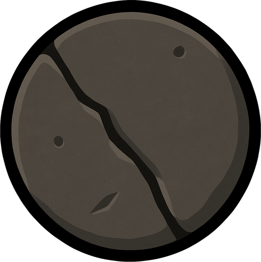 Following the art style; make a tinny circular stone bullet