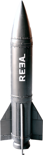 A small real  missile 2d view
View of whole body vertically.
Single Game Texture. In-Game asset. 2d. Blank background. High contrast. No shadows.