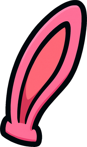 Pink rabbit ear.
In-Game asset.  2d.  High contrast.  No shadows