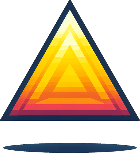 yellow colored triangle with a gradiant.
Single Game Texture. In-Game asset. 2d. Blank background. High contrast. No shadows.