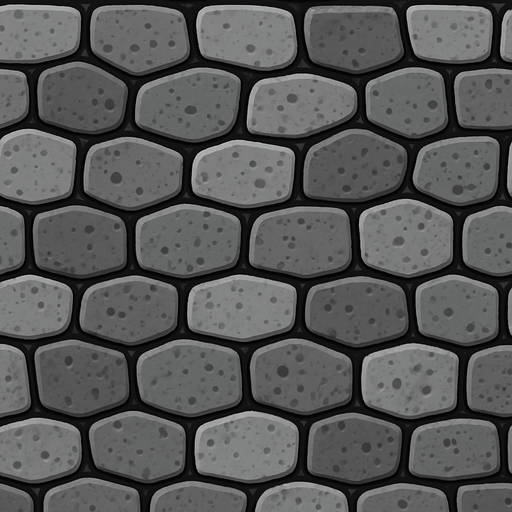 make a cobblestone sidewalk butt be sure that the image is competible with 2048x300.
In-Game asset.  2d.  High contrast.  No shadows