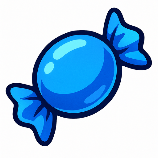 blue candy.
In-Game asset.  2d.  High contrast.  No shadows