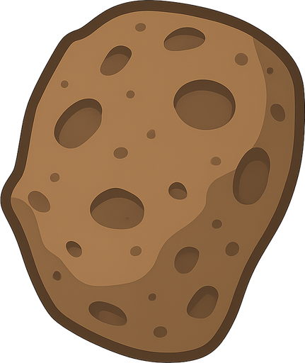 Astroid. No background. Transparent background. Blank background. No shadows. 2d. In-Game asset. flat