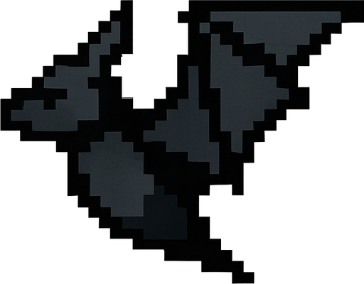 Make a 8-bit looking left side bat.
In-Game asset.  2d.  High contrast.  No shadows