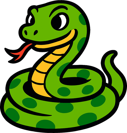 snake.
In-Game asset.  2d.  High contrast.  No shadows
