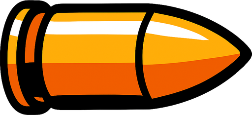bullet.
In-Game asset.  2d.  High contrast.  No shadows
