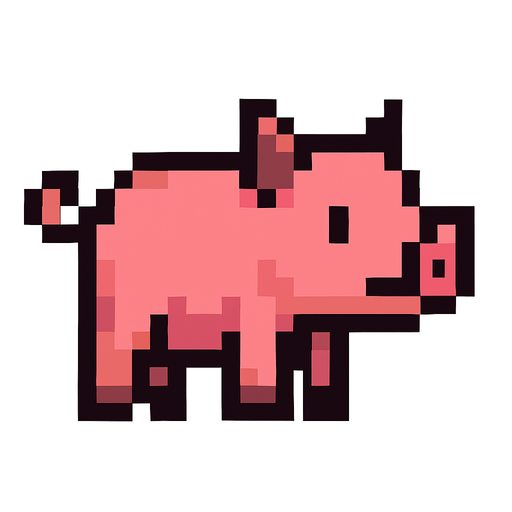 Domuz pixel.
In-Game asset.  2d.  High contrast.  No shadows