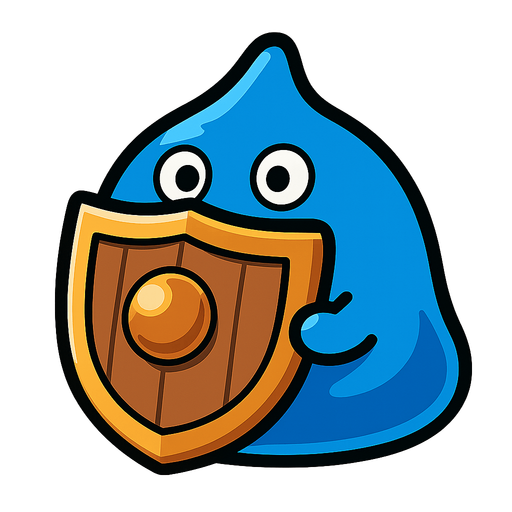picture of a cute enemy slime monster wearing a shield infront of its face inspired by dragon quest and ragnarok online.
In-Game asset.  2d.  High contrast.  No shadows