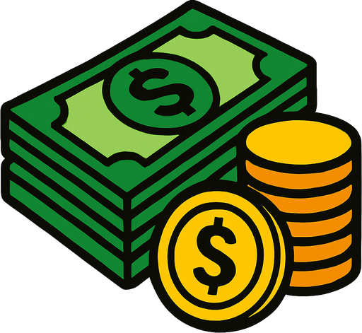 Para.
In-Game asset.  2d.  High contrast.  No shadows. Money