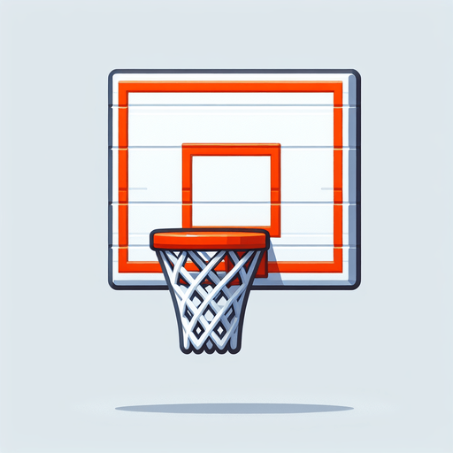 basketbol potası.
Single Game Texture. In-Game asset. 2d. Blank background. High contrast. No shadows.