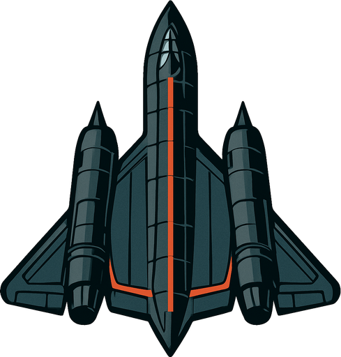 SR-71 uppifrån.
In-Game asset.  2d.  High contrast.  No shadows