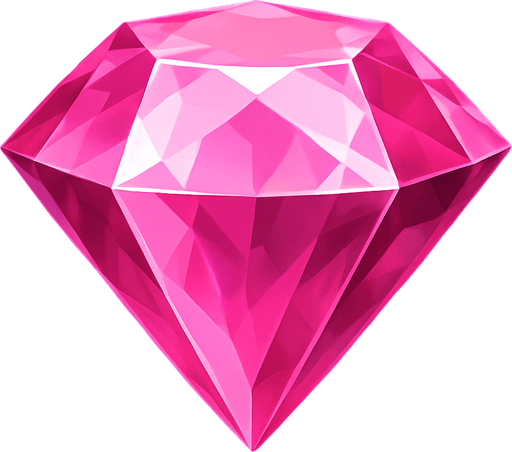 a pink gem realistic.
In-Game asset.  2d.  High contrast.  No shadows