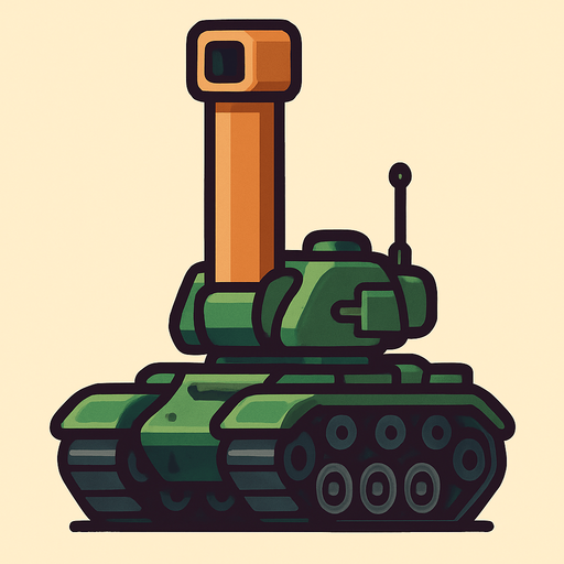 tank with vertical cannon.
In-Game asset.  2d.  High contrast.  No shadows