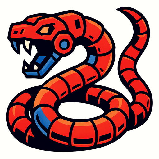 enemy robotic snake.
In-Game asset.  2d.  High contrast.  No shadows