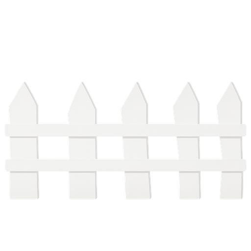 white fence. No background. Transparent background. Blank background. No shadows. 2d. In-Game asset. flat