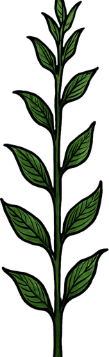 a long, thin plant.
In-Game asset.  2d.  High contrast.  No shadows