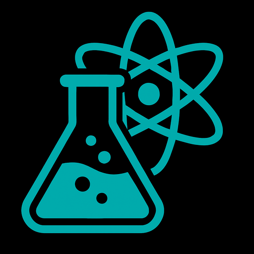 Science icon.
In-Game asset.  2d.  High contrast.  No shadows