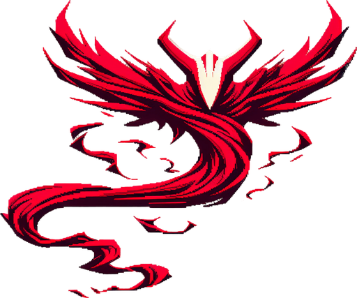 red flying enemy zig zag little boss villain detailles ambitious.
Single Game Texture.  In-Game asset.  2d.  Blank background.  High contrast.  No shadows