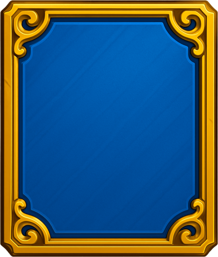 Golden framed blue panel.
In-Game asset.  2d.  High contrast.  No shadows