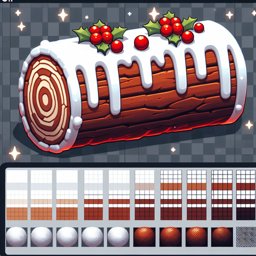 a christmas log cacke. plastic style. Single Game Texture. In-Game asset. 2d. Blank background. High contrast. No shadows.