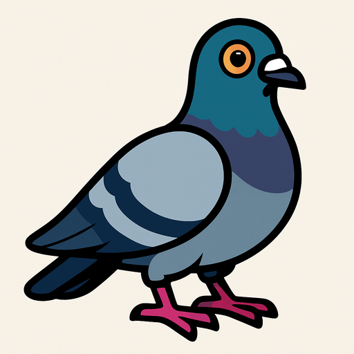 pigeon.
In-Game asset.  2d.  High contrast.  No shadows