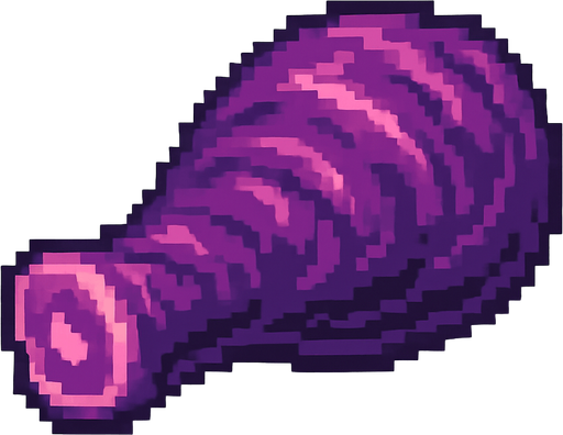 2d pixel art high quality purple monster meat.
In-Game asset.  2d.  High contrast.  No shadows