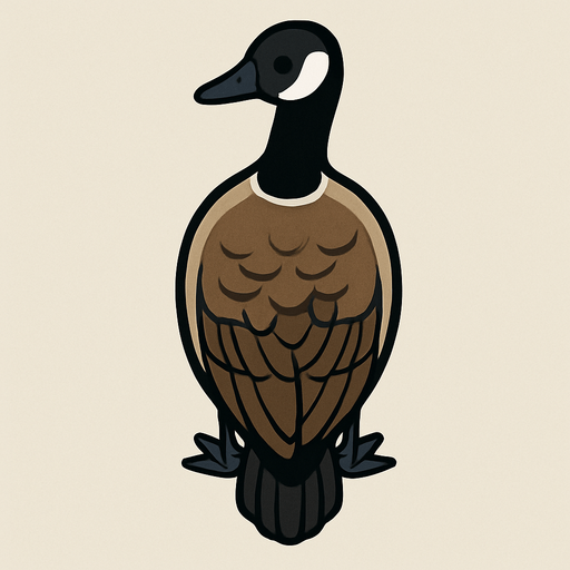 A normal Canada goose. Nothing special..
In-Game asset.  2d.  High contrast.  No shadows. Top down view